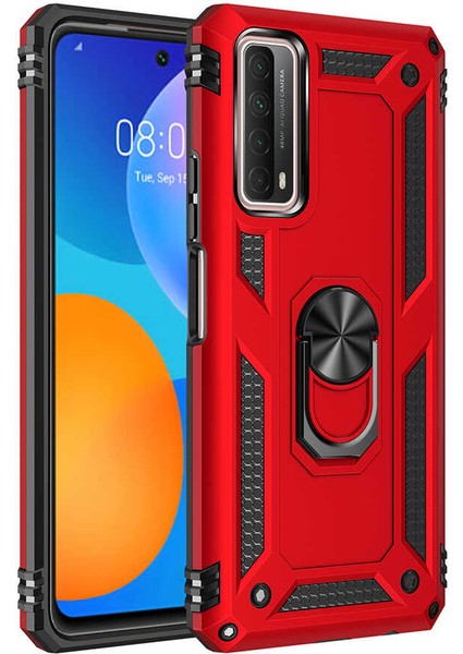 Huawei P Smart 2021 Kılıf Senk Vega Kapak-Kırmızı