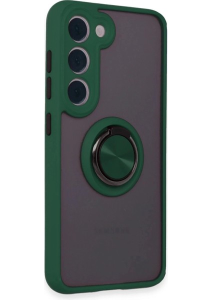 Samsung Galaxy S23 Kılıf Montreal Yüzüklü Silikon Kapak - Yeşil fiyatları