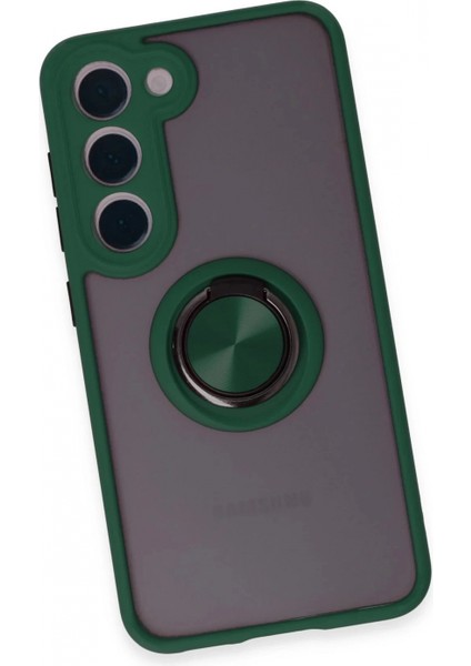 Samsung Galaxy S23 Kılıf Montreal Yüzüklü Silikon Kapak - Yeşil fırsatları