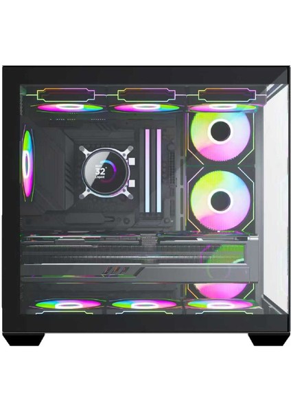 F7 Lite 7x Argb Fanlı Uzaktan Kumandalı Siyah Gaming Akvaryum Kasa fiyatları