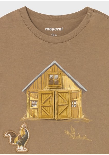 1-4 Yaş Arası Çiftlik Uzun Kollu T-Shırt - Kahve modelleri