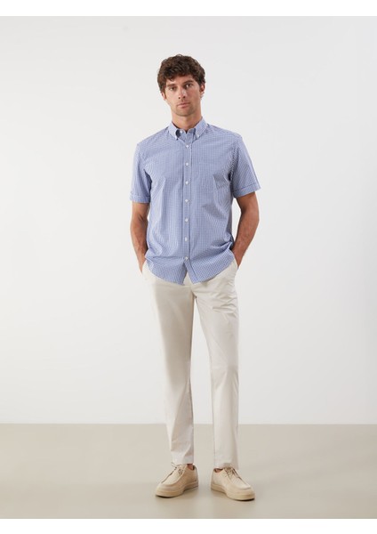 Yeni Sezon Regular Fit Kısa Kollu Ekose Poplin Erkek Gömlek fiyatları