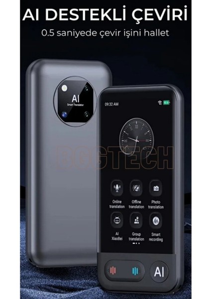 Chatgpt Entegre Akıllı Çeviri Cihazı 0.5 Sn Tepki Süresi Yapay Zeka Destekli 139 Dil Çevirmen modelleri