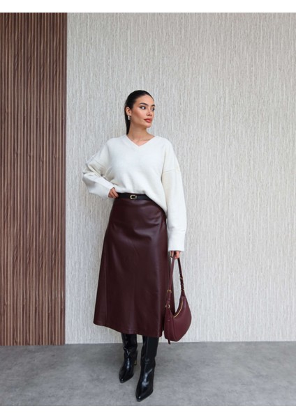 Kemerli Midi Deri Etek fiyatları