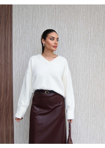 Kemerli Midi Deri Etek fırsatları