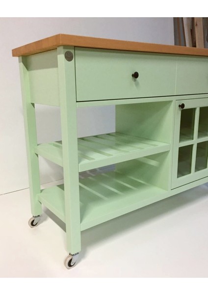 Mate Mat Lake Pastel Yeşil Mutfak Servant Mobilyası fiyatları