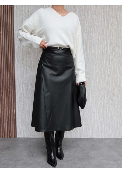 Kemerli Midi Deri Etek fiyatları