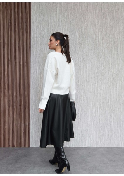 Kemerli Midi Deri Etek fırsatları