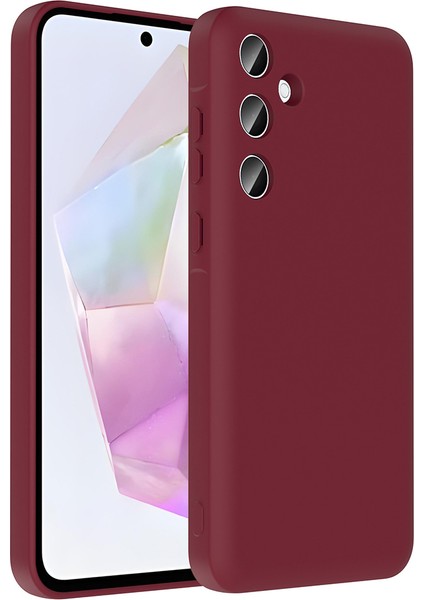 Galaxy A26 Kılıf Kamera Korumalı Kartlık Hazneli Senk Vitra Kapak - Mürdüm