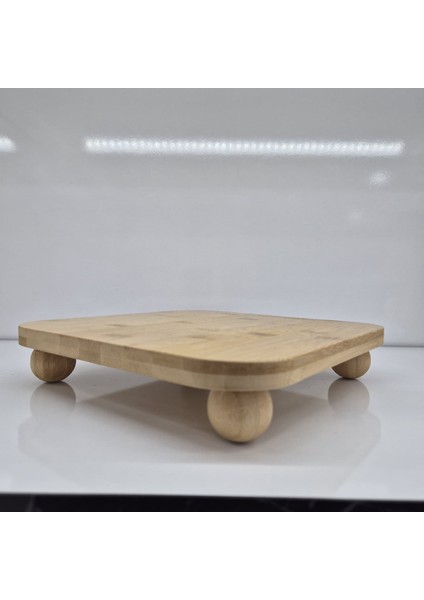 Bambu Top Ayaklı Kare Sunum ve Kesim Panosu