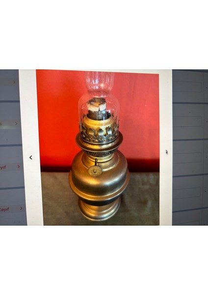 Antika Fransız Pirinç Gaz Lambası 43 cm Boyunda fiyatları