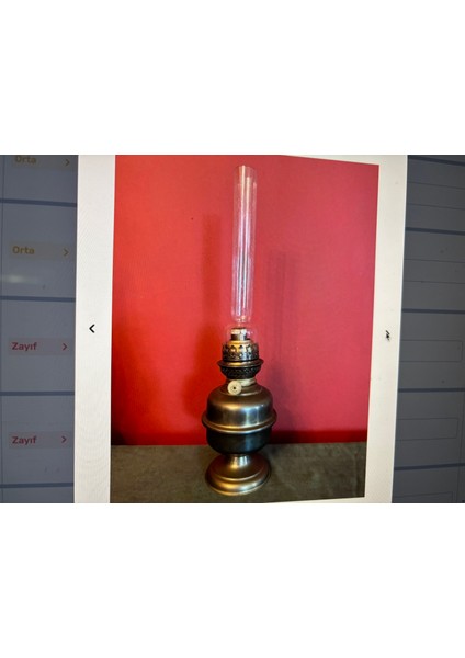 Antika Fransız Pirinç Gaz Lambası 43 cm Boyunda fırsatları