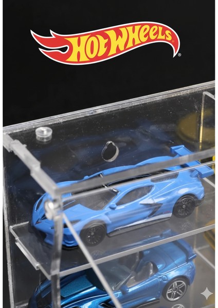 20’li Şeffaf Kapaklı Pleksi Raf - 1/64 Hot wheels Diecast Model Araba Koleksiyon Sergileme Kutusu fırsatları