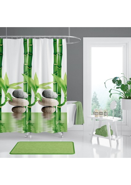 Banyo Perdesi Seti 120X200 Duş Perdesi , 90X130 Banyo Perde Borusu Beyaz Askı Aparatı Hediyeli 10056 fiyatları