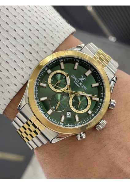 Kadranı Yeşil Kordonu Çelik Göstergeleri Aktif Erkek Kol Saati
