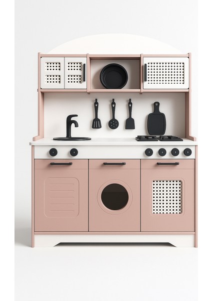 Elizya Renkli Oyuncak Mutfak 12 parça Servis Setli ve Led Hediyeli