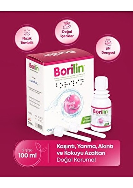 Borilin Dış Genital Bölge Temizleyici 2 x 100 ml Hassas Ciltler İçin Özel Formül modelleri