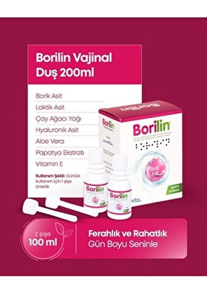 Borilin Dış Genital Bölge Temizleyici 2 x 100 ml Hassas Ciltler İçin Özel Formül indirimleri