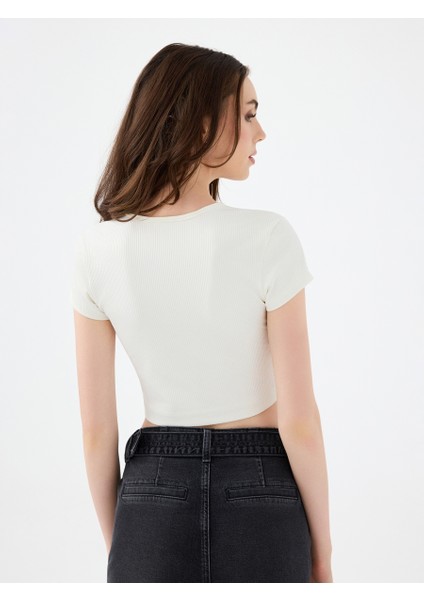 Crop Kadın Tshirt K.kol modelleri