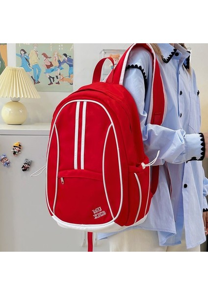 Kontrast Renk Sırt Çantası Rahat ve Çok Yönlü Okul Çantası Üniversite Öğrencileri Lise Öğrencileri Büyük Kapasiteli Sırt (Yurt Dışından)