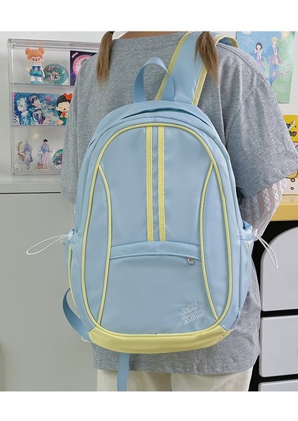 Kontrast Renk Sırt Çantası Rahat ve Çok Yönlü Okul Çantası Üniversite Öğrencileri Lise Öğrencileri Büyük Kapasiteli Sırt (Yurt Dışından)