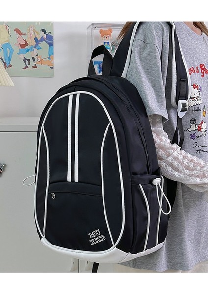 Kontrast Renk Sırt Çantası Rahat ve Çok Yönlü Okul Çantası Üniversite Öğrencileri Lise Öğrencileri Büyük Kapasiteli Sırt (Yurt Dışından)