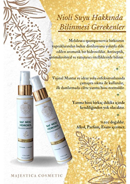 Nioli Hidrosol Suyu 100 ml Türkiye Menşeli Doğal İçeriklerle Formüle Edilmiştir