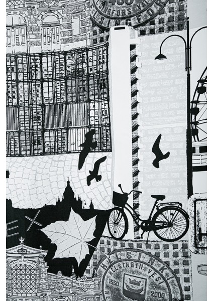 Helsinki Duş Perdesi Siyah Beyaz 180X200 fiyatları