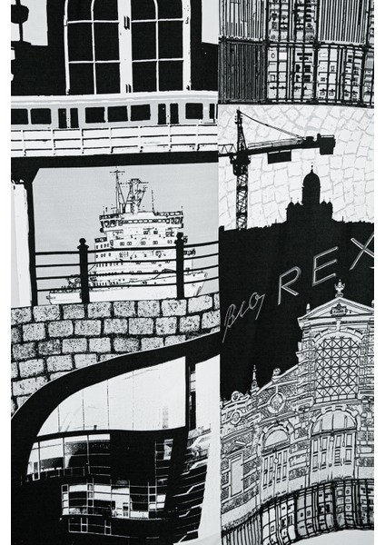 Helsinki Duş Perdesi Siyah Beyaz 180X200 modelleri