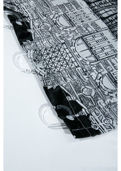 Helsinki Duş Perdesi Siyah Beyaz 180X200 fırsatları