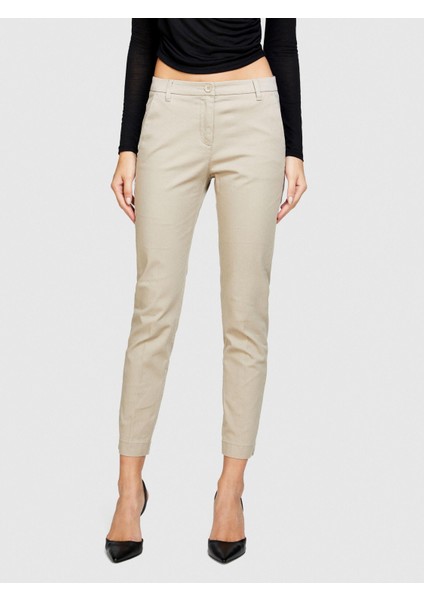 Slim Fit Gabardin Pantolon Kadın Renkli Pantolon - 323A4BYW55AH6