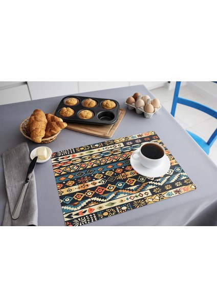 Çok Renkli Dikdörtgen Sofra Servisi