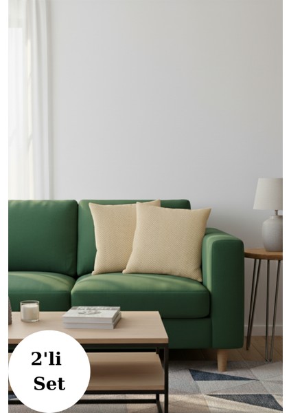 Sarı Pamuklu Dekoratif Kırlent Kılıfı 43X43 2 Adet fiyatları