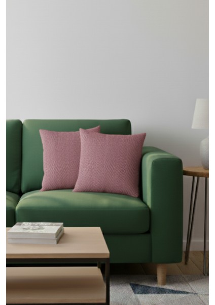 Bordo Pamuklu Dekoratif Kırlent Kılıfı 43X43 2 Adet