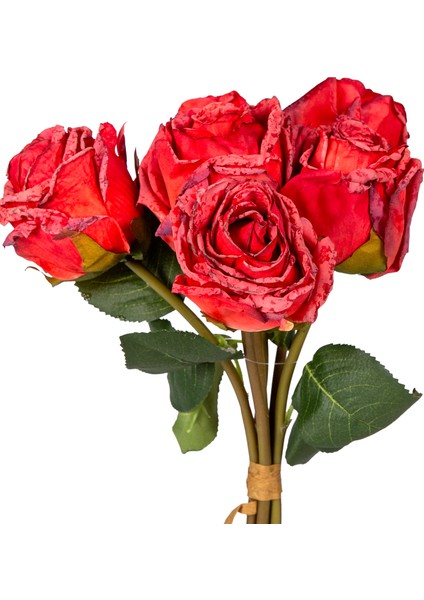 Yapay Gül Demet 6 Çiçekli Kırmızı 32 Cm. fiyatları