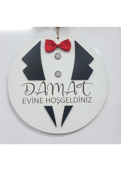 Ahşap Özel Kapı Süsü Duvar Süsü Dekoru Kapı Isimliği Damat Evine Hoşgeldiniz