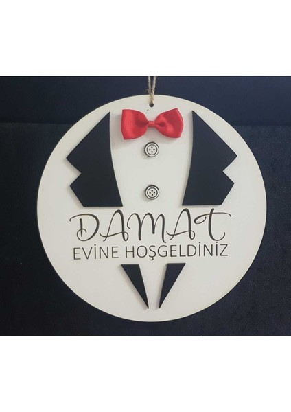 Ahşap Özel Kapı Süsü Duvar Süsü Dekoru Kapı Isimliği Damat Evine Hoşgeldiniz modelleri