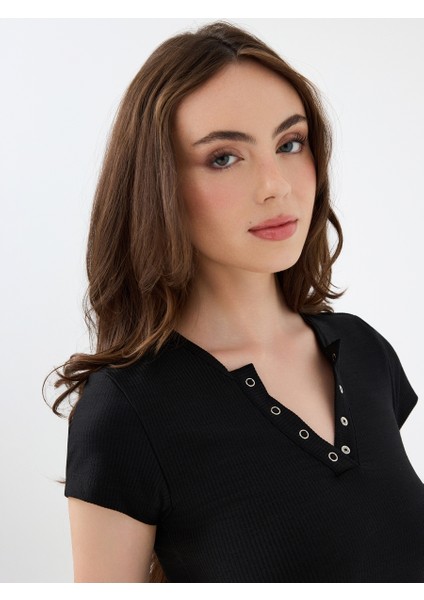 Crop Kadın Tshirt K.kol modelleri