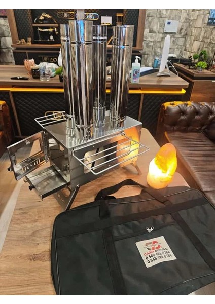 Krom Lüks Çadır Sobası modelleri