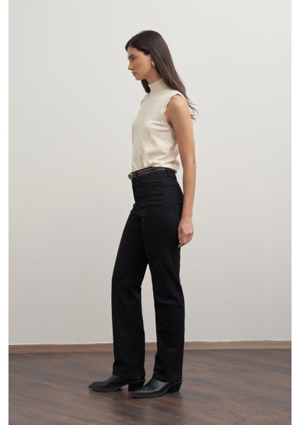 Siyah-Boru Paça Gabardin Pantolon fiyatları