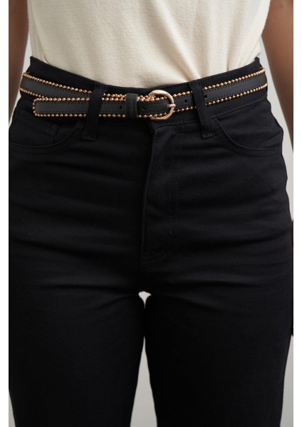 Siyah-Boru Paça Gabardin Pantolon indirimleri