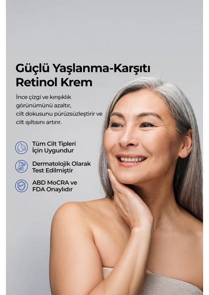 Gece Bakım Kremi - Tüm Cilt Tipleri için A Vitamini ve Retinol ile Yaşlanma Karşıtı Etki