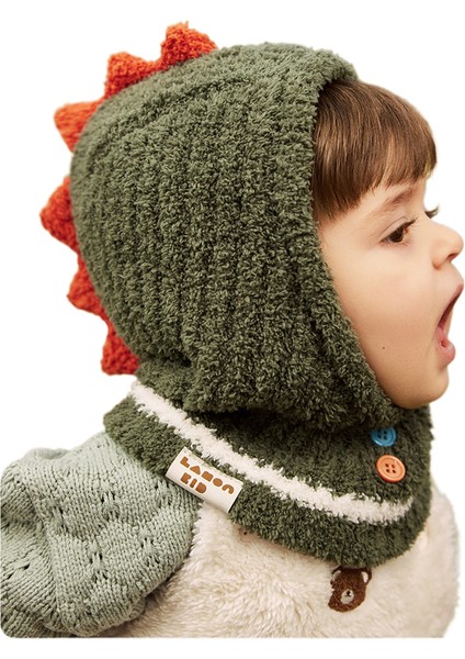 Bebek Çocuk Kış Şapkası Sıcak Tutmalı Erkek/kız Örgü Rüzgar Geçirmez Kulak Koruyuculu Tek Parça Şapka (Yurt Dışından)