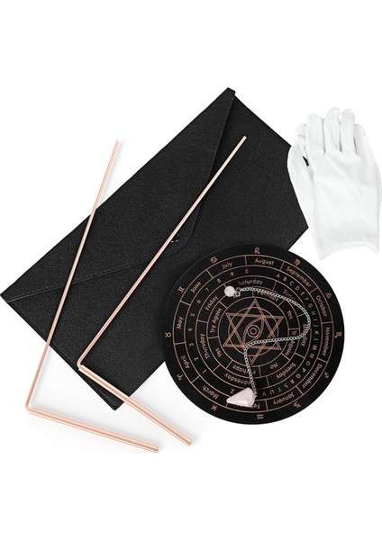 Saf Bakır Çubuklar - 2 Adet, Sarkaçlı ve Su Için Kehanet Matlı Kehanet Çubukları (Çanta ve Eldivenlerle Birlikte) (Yurt Dışından)