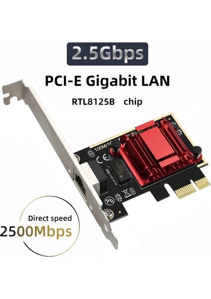 2.5g Pcı-E Ağ Kartı RTL8125B Çip Gigabit Ethernet Pcı Express Ağ Kartı 100/2500MBPS 1gbps/2.5gbps RJ45 Lan Pc (Yurt Dışından) fiyatları