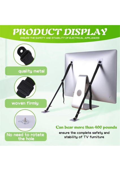 Paket Ayarlanabilir Tv Güvenlik Kayışları, Bebek Güvenliği Için Matkapsız Yapışkanlı Tv Ankrajları, Premium Tv Mobilyaları Için Devrilme Önleyici Kayışlar (Yurt Dışından) indirimleri