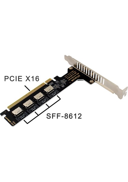 Pcı-E X16 Bölünmüş 4 Portlu Oculink Genişletme Kartı SFF8611 ve 8612 Nvme Pcıe Katı Hal Sürücü Adaptörü Anakart Genişletmesi Için (Yurt Dışından) modelleri