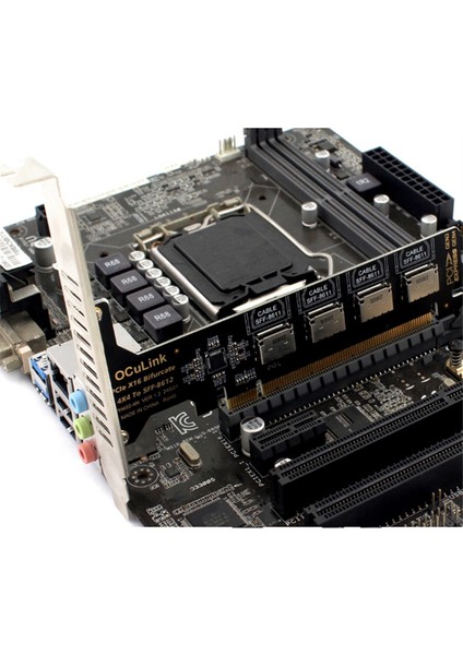 Pcı-E X16 Bölünmüş 4 Portlu Oculink Genişletme Kartı SFF8611 ve 8612 Nvme Pcıe Katı Hal Sürücü Adaptörü Anakart Genişletmesi Için (Yurt Dışından) indirimleri