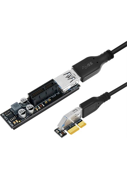 Pcıe Yükseltici Kablo Tam Hızlı USB 3.0 Pcı Express X1 - X1 Uzatma Kablosu Adaptör Kartı Dönüştürücü Güç Modülü ile Pc Için (Yurt Dışından)