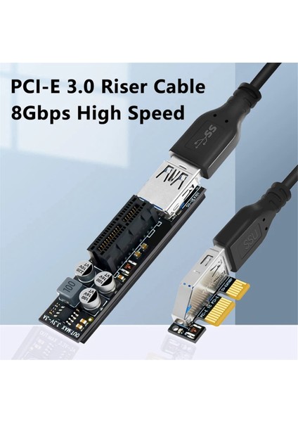 Pcıe Yükseltici Kablo Tam Hızlı USB 3.0 Pcı Express X1 - X1 Uzatma Kablosu Adaptör Kartı Dönüştürücü Güç Modülü ile Pc Için (Yurt Dışından) modelleri